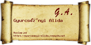 Gyurcsányi Alida névjegykártya